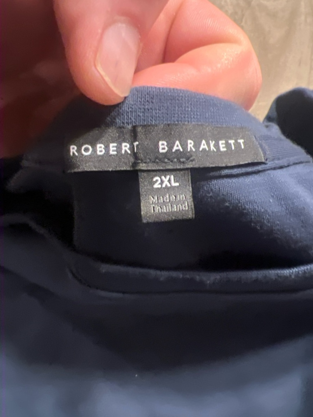 Blue Night Navy Top with Crew Neck Robert Barakett 2XL
